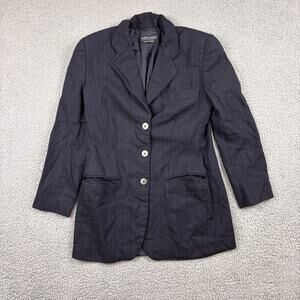 VTG Giorgio Armani Blazer Womens XS Blue Pinstripe Wool Italy Mainline READ